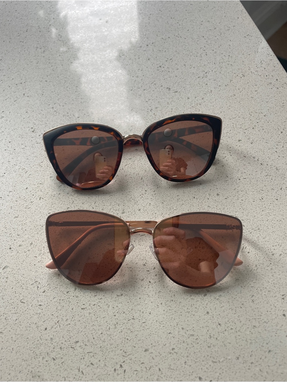 Stylish Cat-Eye Women's Sunglasses - Brown & Pink